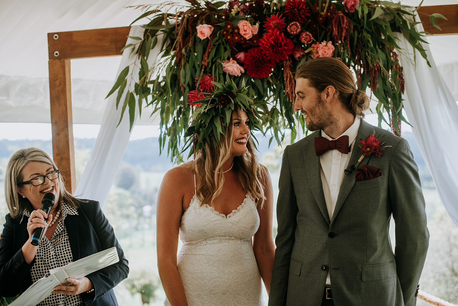 'Having Mel officiate our special day was such an easy decision. From getting in contact, to our first meeting over a cup of tea, and on the day itself Mel was genuine, kind and invested in our story. Mel tailored our ceremony to be exactly how we wanted it while offering a tips and professional service to ensure the ceremony ran as smoothly as possible. Would definitely recommend ❤️' Peter & Kate, Glen Innes March 2020 Photo credit: Louise Brown Photography
